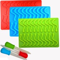 Gummy worm custom 3d fondant diy non stick silicone molds for tray chocolate mould toy