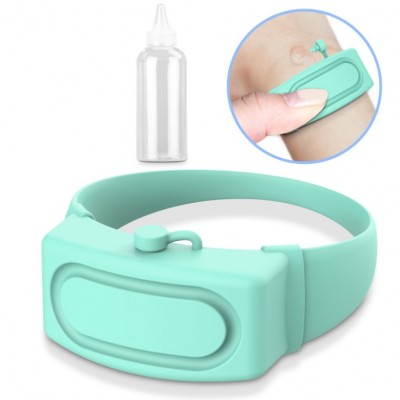 Reusable kids squeezy liquid silicone wristband hand sanitazer dispenser bracelet