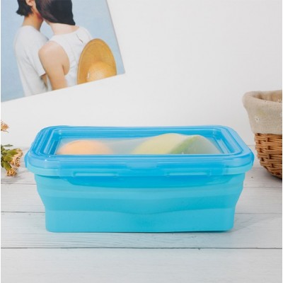 Newest Eco-Friendly Collapsible Bento Box Folding Silicone Children Lunch Box For Traveling with flexible silicone cover