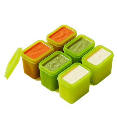 Silicone changeable baby food container box plastic takeaway 6 compartment airtight storage set with lid eco friendly lock lock