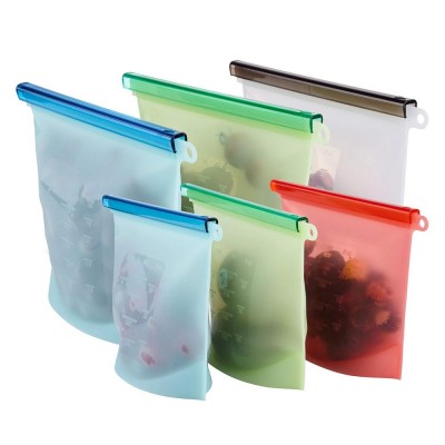 4000ml travel silicone reusable silicone food storage bag ziplock water car foldable zipper