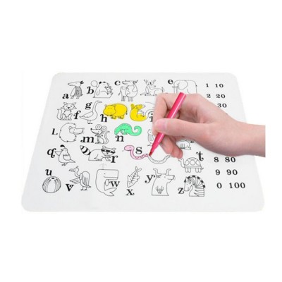 Easy wiping painting drawing animal alphabet silicone placemat kids mat