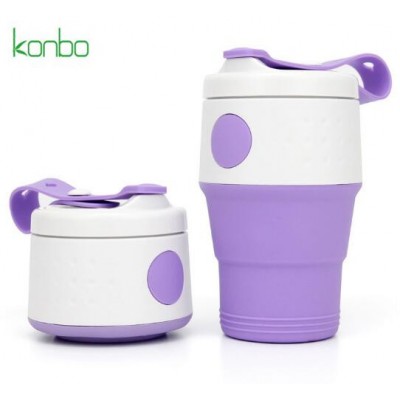 100% food grade silicone coffee mug outdoor travel business trip use collapsible bottle