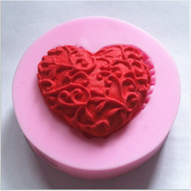 Lacy heart silicone turn sugar cake mold chocolate mold