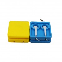 Candy color portable silicone headphone earphone cable winder storage box