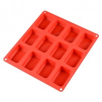 12 cavities rectangle fondant toblerone candy silicone chocolate mould 3D bar mold custom trays china tools ice cube cream box