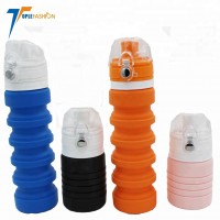 medical grade portable drinking sports leak proof Silicone Collapsible Water Bottle