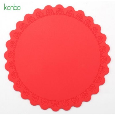 New style heat resistant rose silicone mat anti slip coffee cup mat