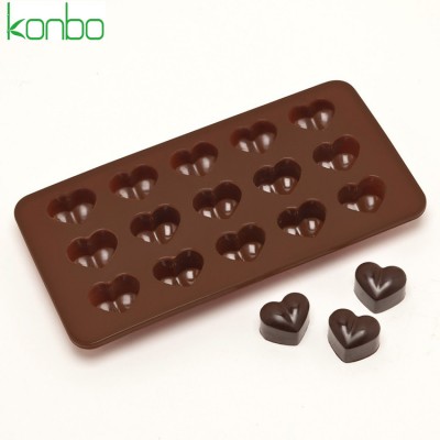 15 cavities custom heart shape toblerone silicone 3D chocolate mold bar mould tray fondant candy tools