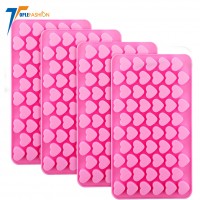 reusable BPA free soft heart fondant silicone ice cube tray candy making molds with dropper for chocolate jelly and gummy