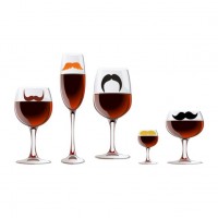 Moustache stick beard logo flat wholesale black art alcohol resistant silicone mini wine glass empty color marker sets charms