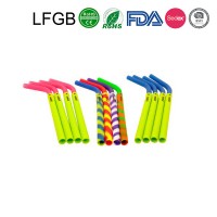 2017 Hot Sale BPA Free Kids Safely Silicone Reusable Drinking Straws