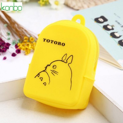 Hot selling backpack shape silicone wallet coin purse