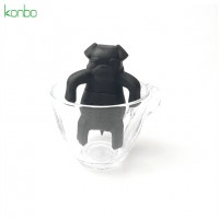 Silicone rubber custom puppy shape fine mesh sloth nessie tea pot tea infuser strainer