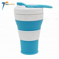 Reusable foldable New leak proof travel collapsible silicone coffee cups with screws for Outdoor Camping Hiking Picnic