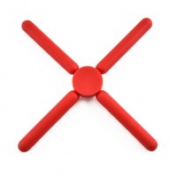 Expandable Cross foldable kitchen anti slip silicone rubber table mat coaster placemat trivets