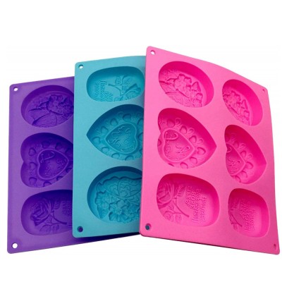 6 cavities silicone cake concrete mold chocolate resin making soap ice cream rubber mould makers