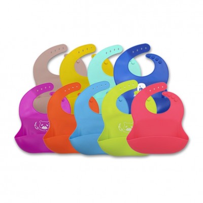 Wholesale wearable foldable neck water proof silicone baby bibs custom long sleeve food catcher