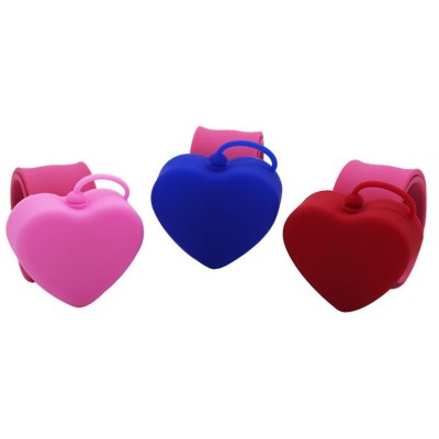 Heart silicone portable squeeze hand gel liquid sanitizer dispenser wristbands bracelet