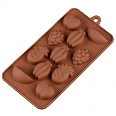 11 cavities fruit fondant ice cream chocolate silicone rubber mold making for baking