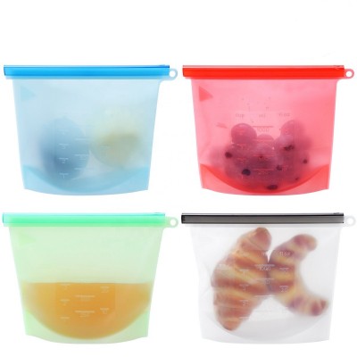 Top Sell Amazon OEM Reusable Ecofriendly BPA free Nontoxic Milk Silicone food storage bag