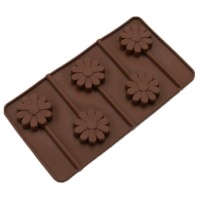 Flower shape lollipop fondant popsicle chocolate mold silicone rubber making makers manufacturer